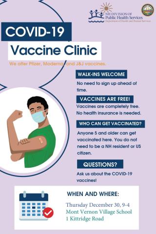 Dec 30 vaccine clinic poster
